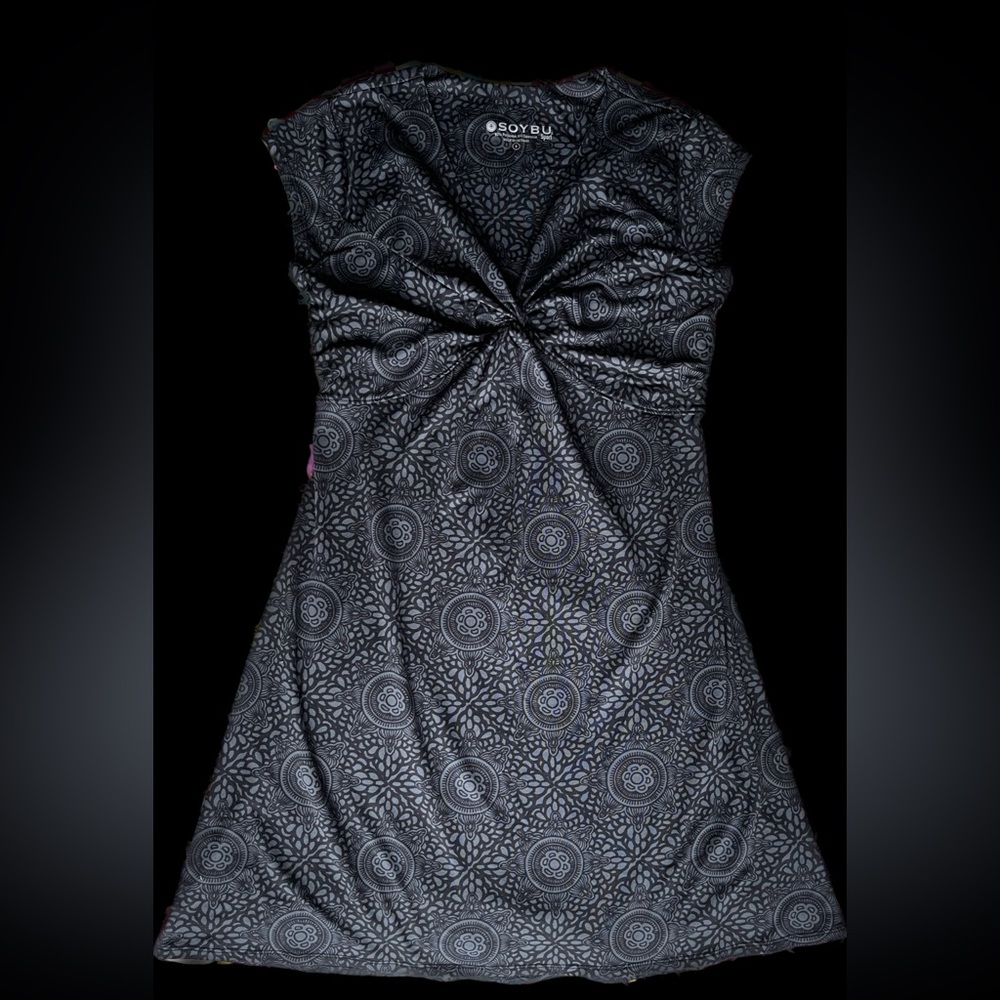 Soybu Everywear Yoga Dress Women's Size S Black Gray Activewear Hiking Travel
